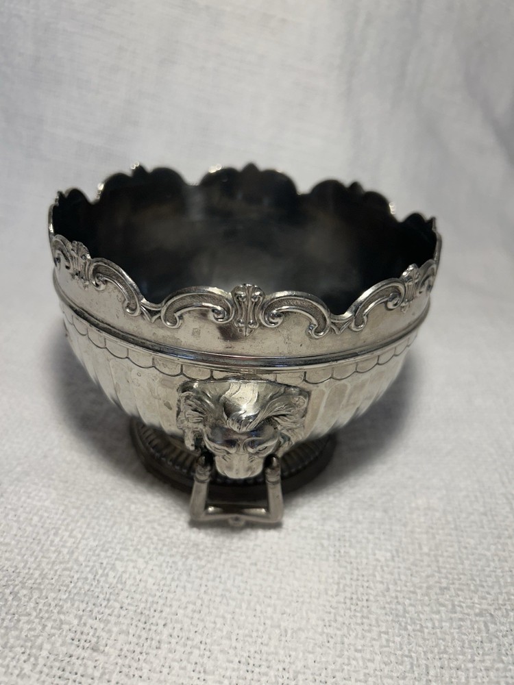 Victorian Style Monteith Bowl Hallmarked Silverplate