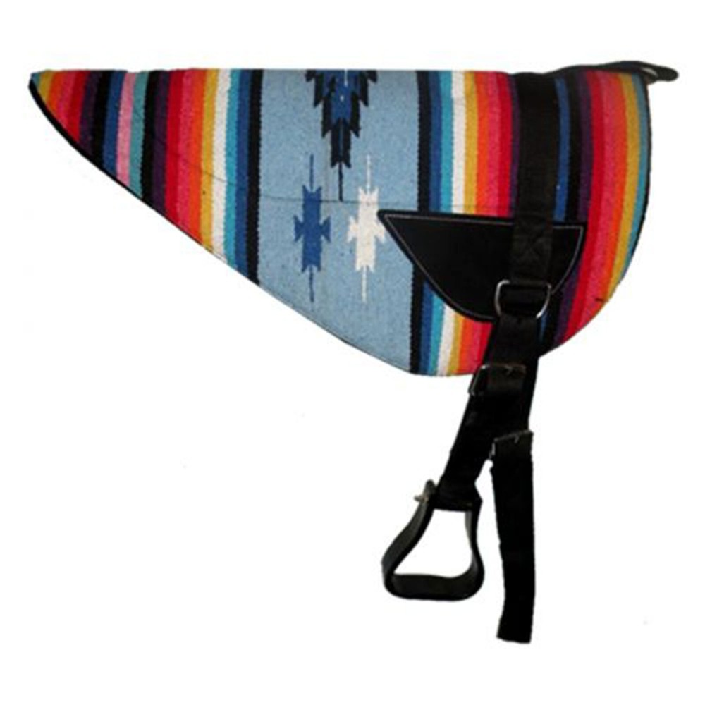 BAREBACK SADDLE PAD Serape Acrylic Top Felt Bottom Adjustable Stirrups & Girth