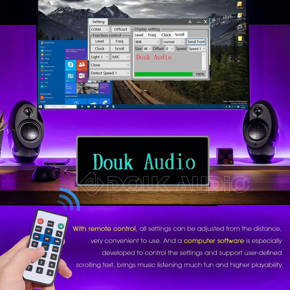 Douk Audio VFD Clock Music Spectrum Display Sound Level Indicator Dot Matrix MIC