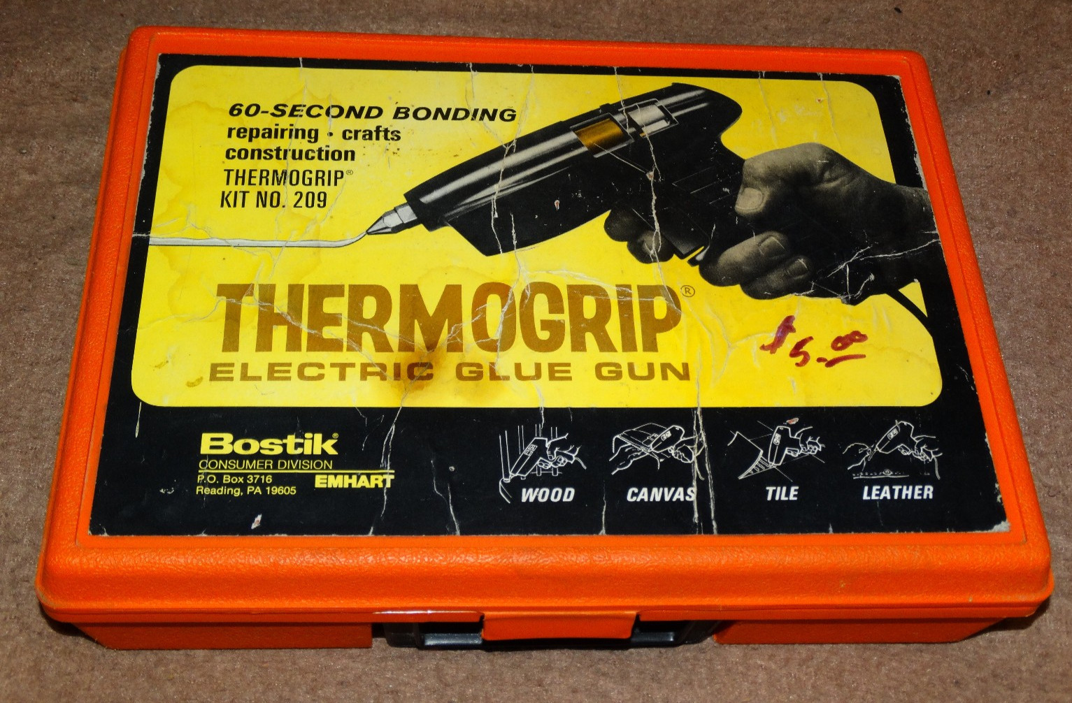 Bostich THERMOGRIP Model #207 160 watt Hot Melt Glue Gun Like Nu in case VGWC