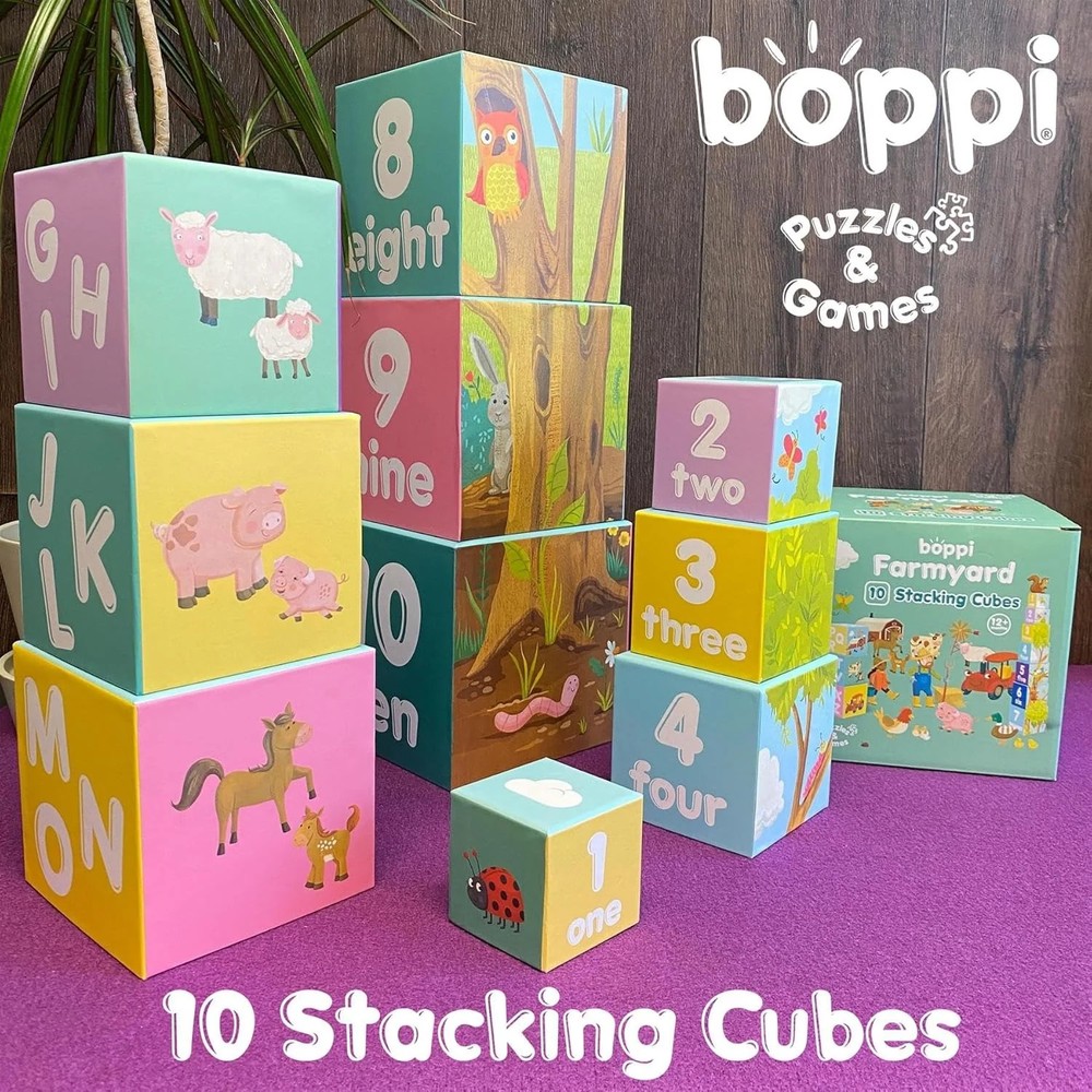 Boppi: Stacking Cubes - Farmyard