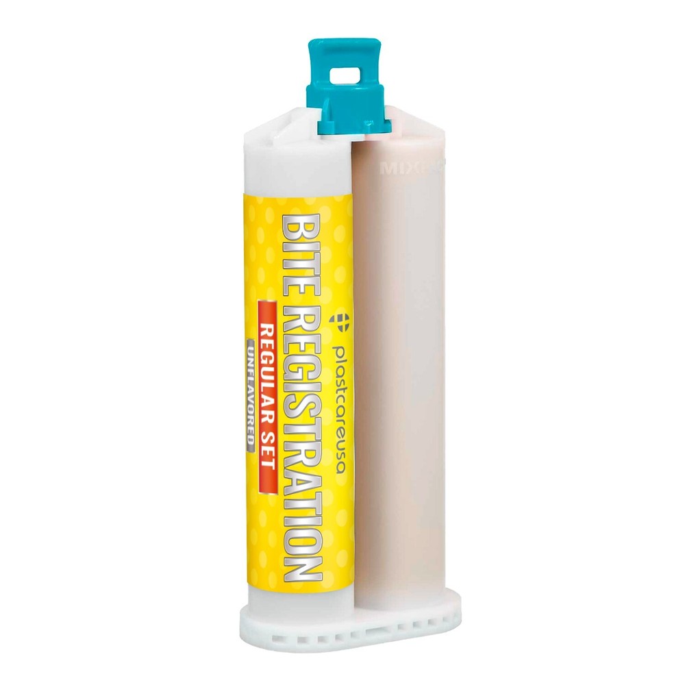 2 50ML Dental Bite Registration Material REGULAR Set Unflavored + 4 Mixing Tips