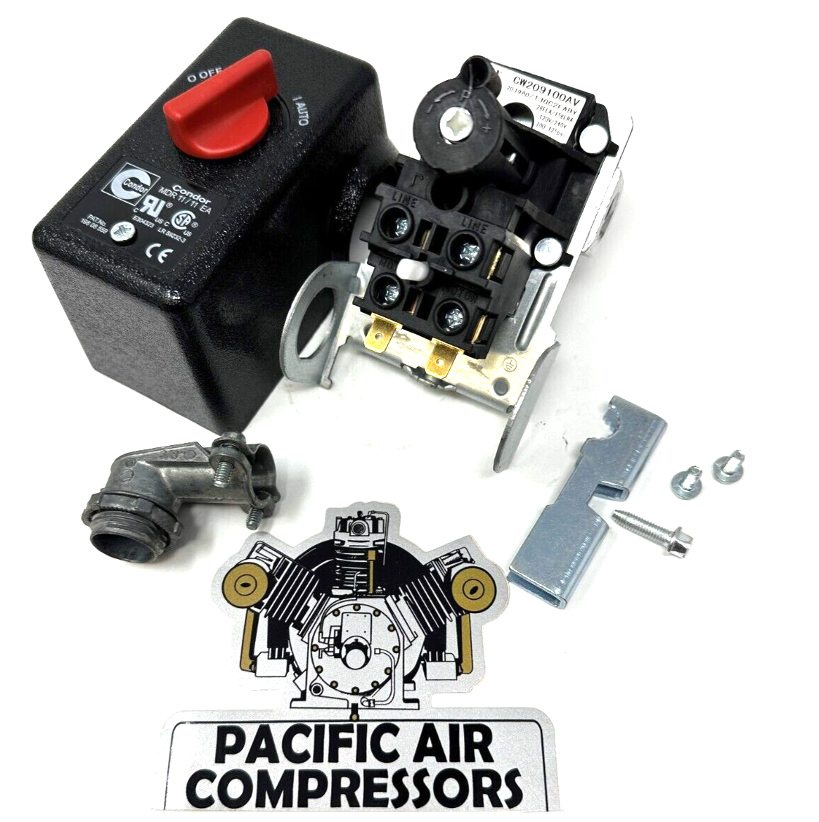 CW207579AV CAMPBELL HAUSFELD PRESSURE SWITCH 100-125 PSI 4 PORT 26 AMPS 120/240V