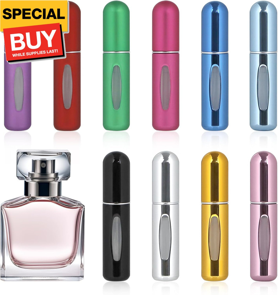 10PCS Mini Refillable Perfume Atomizer Bottle, Portable 5ml Spray Scent Pump Cas