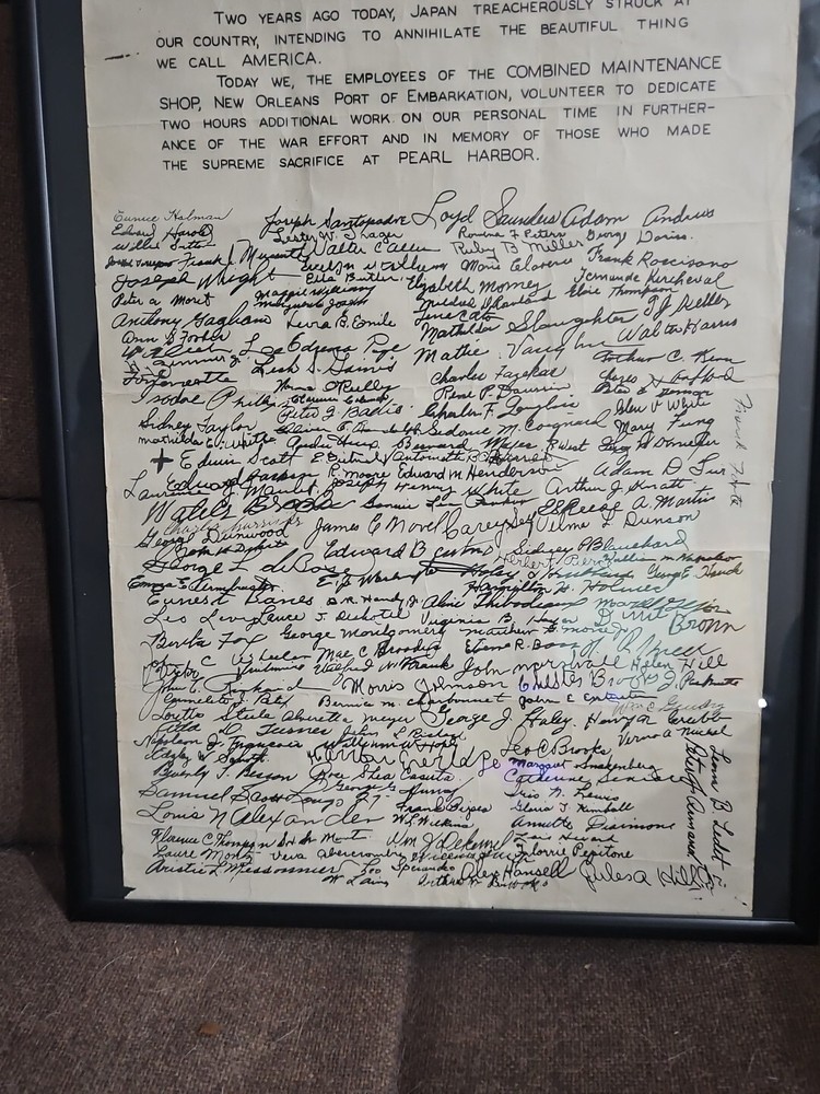 Dec 7th 1941-43 Signed Worker Agreement For The War Effort!!! Check This Out!