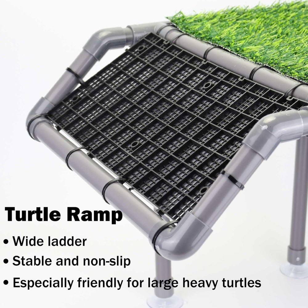 Best Extra Large Turtle Basking Platform 13.4" Width Tank Accessories, PVC Area