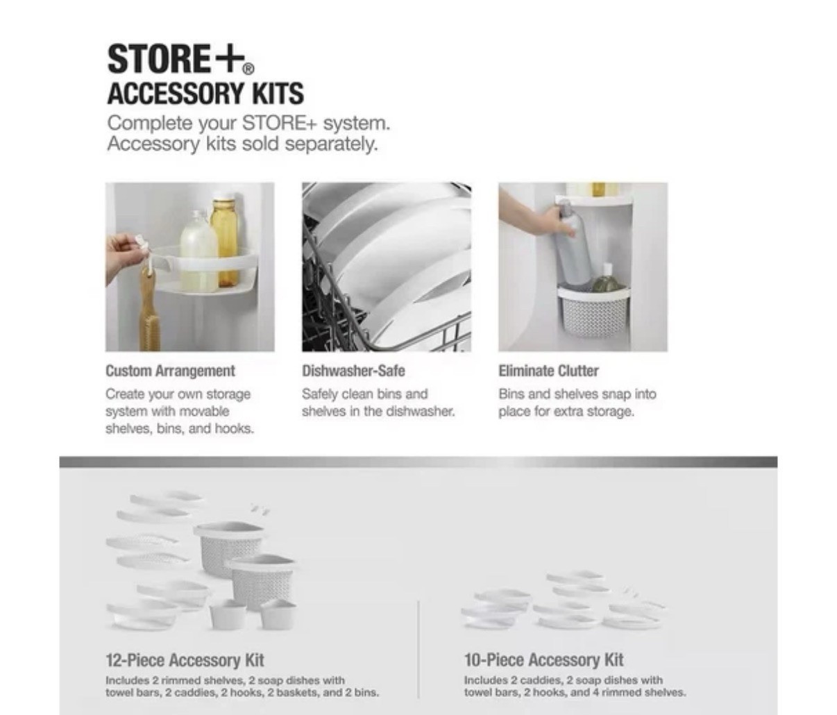 STERLING STORE+ 88038700-0 Family 12-Piece Shelf Accessory Kit