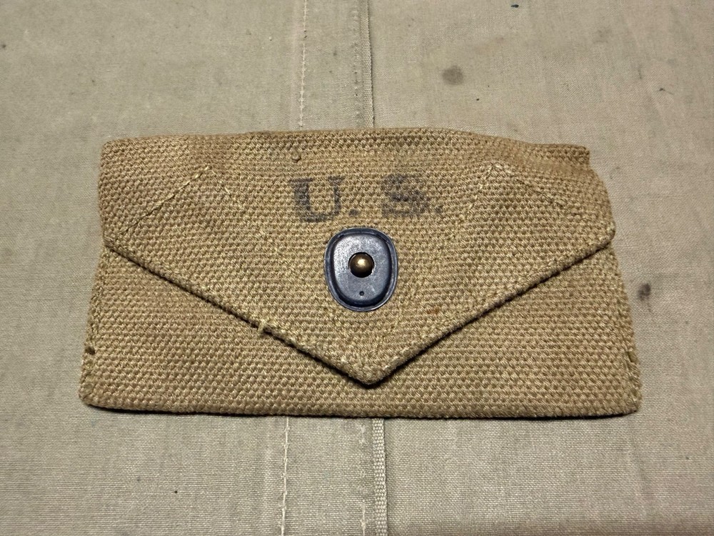 ORIGINAL WWII US ARMY INFANTRY M1942 FIRST AID CARLISLE BANDAGE CARRY POUCH-1941
