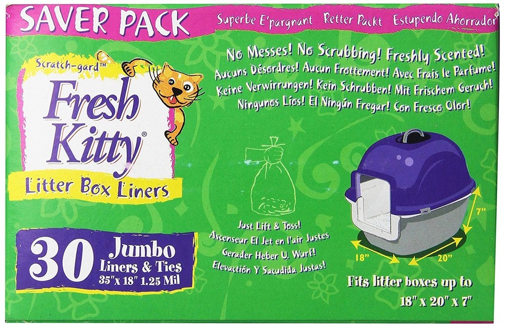 30 Count Litter Box Liners Super Thick, Durable, Easy Clean Up Jumbo Scented,...