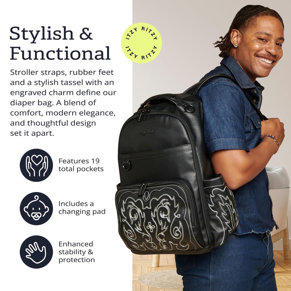 Itzy Ritzy Boss Plus Diaper Bag Backpack 19 Pockets