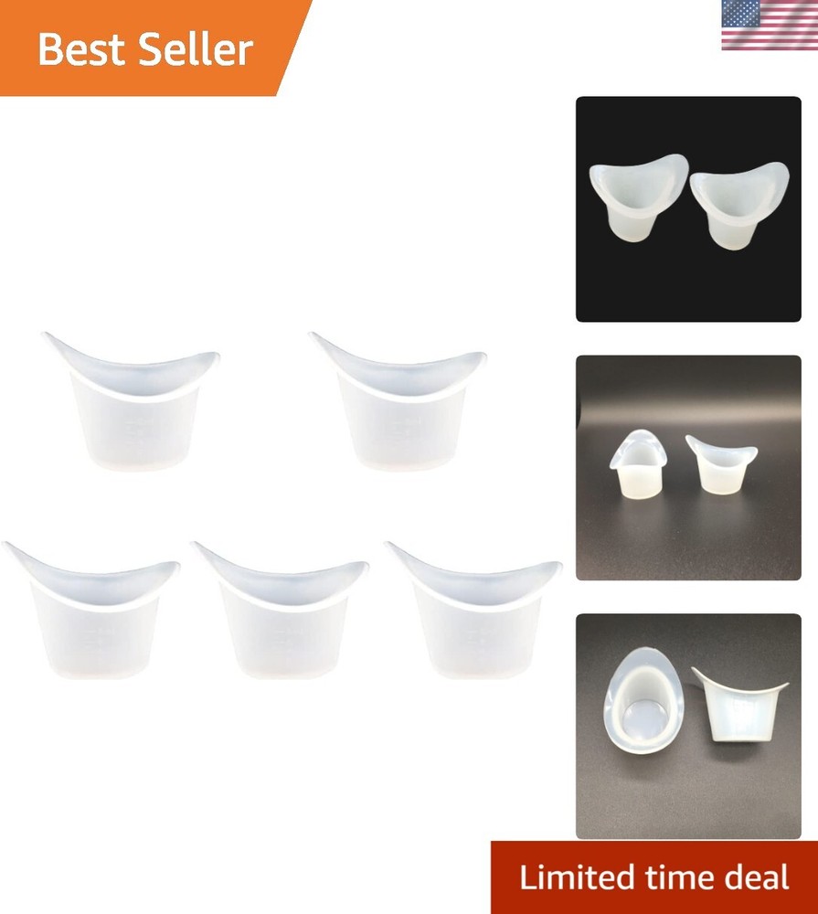 Compact Silicone Eye Flush Cups - 5 Pcs for Effortless Eye Cleaning
