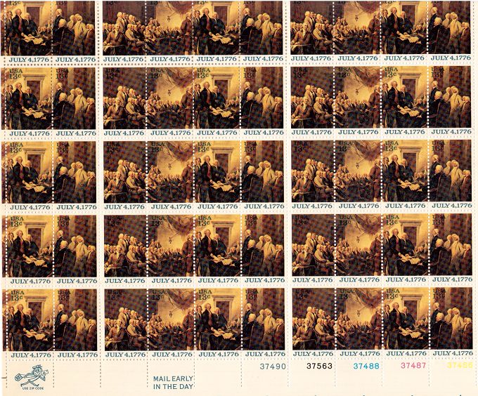 Scott #1691/4...13 Cent...July 4, 1776...Sheet of 50