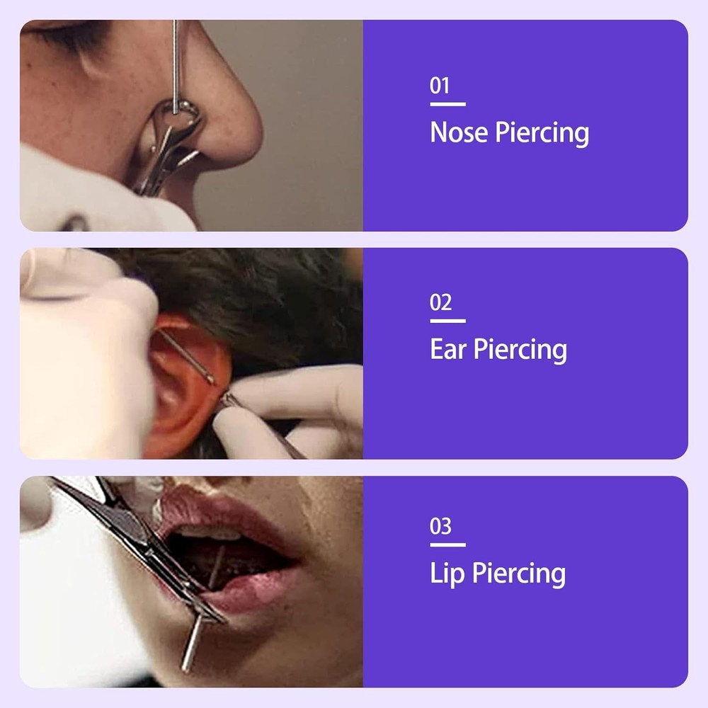 Ear Nose Piercing Kit 31pcs - Usiriy Needle Needles...