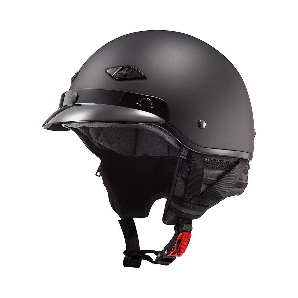 LS2 Helmets Bagger Motorcycle Half Helmet Large Matte Black