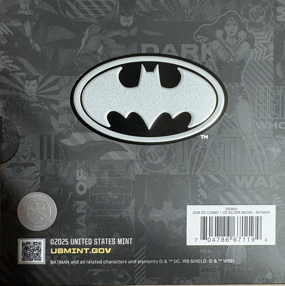 DC Comic Batman 1 Ounce.999 Silver