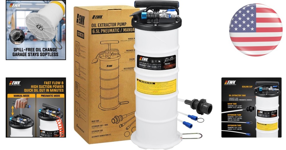 Universal Automotive Fluid Extractor Pump - Compact & Fast for Oil Changes