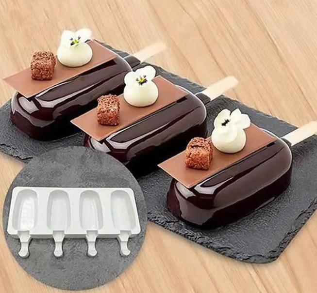 Silicone Ice Cream Mold DIY Popsicle Tray Magnum Style Fruit Juice Ice Pop Maker