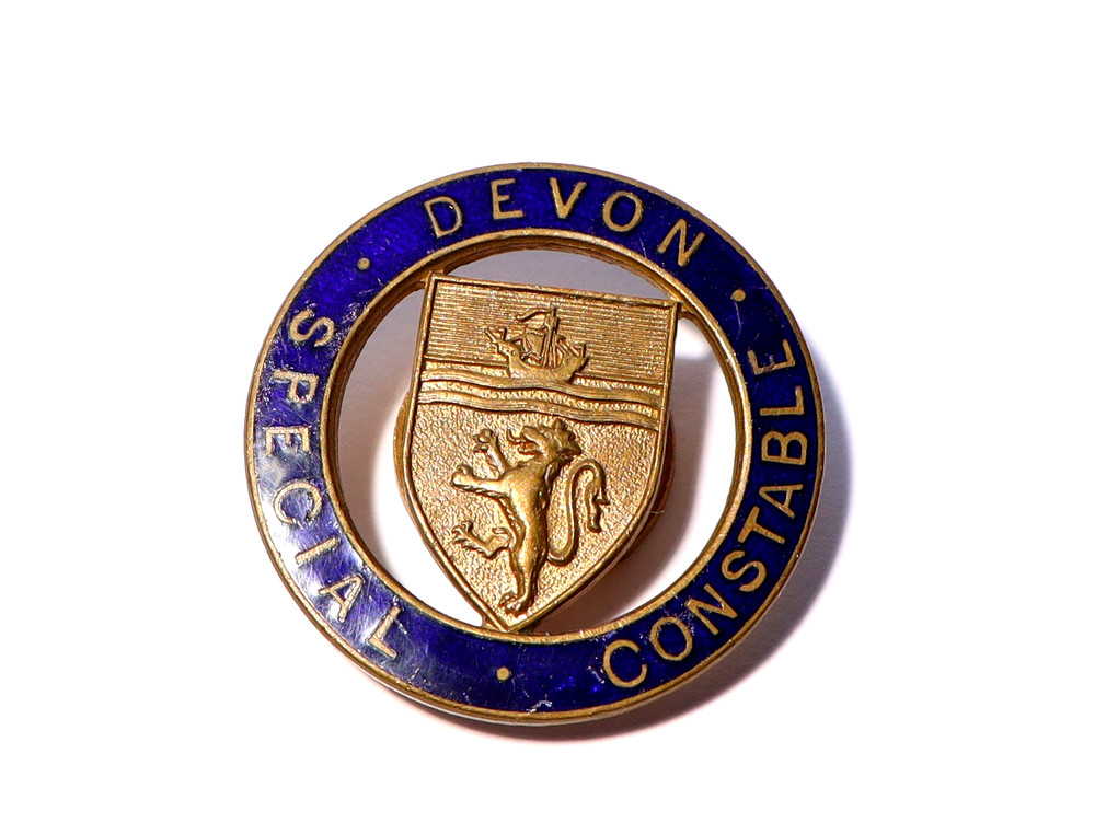 WW1-2 Period Obsolete  Devon Special Constable Enamel Badge #14