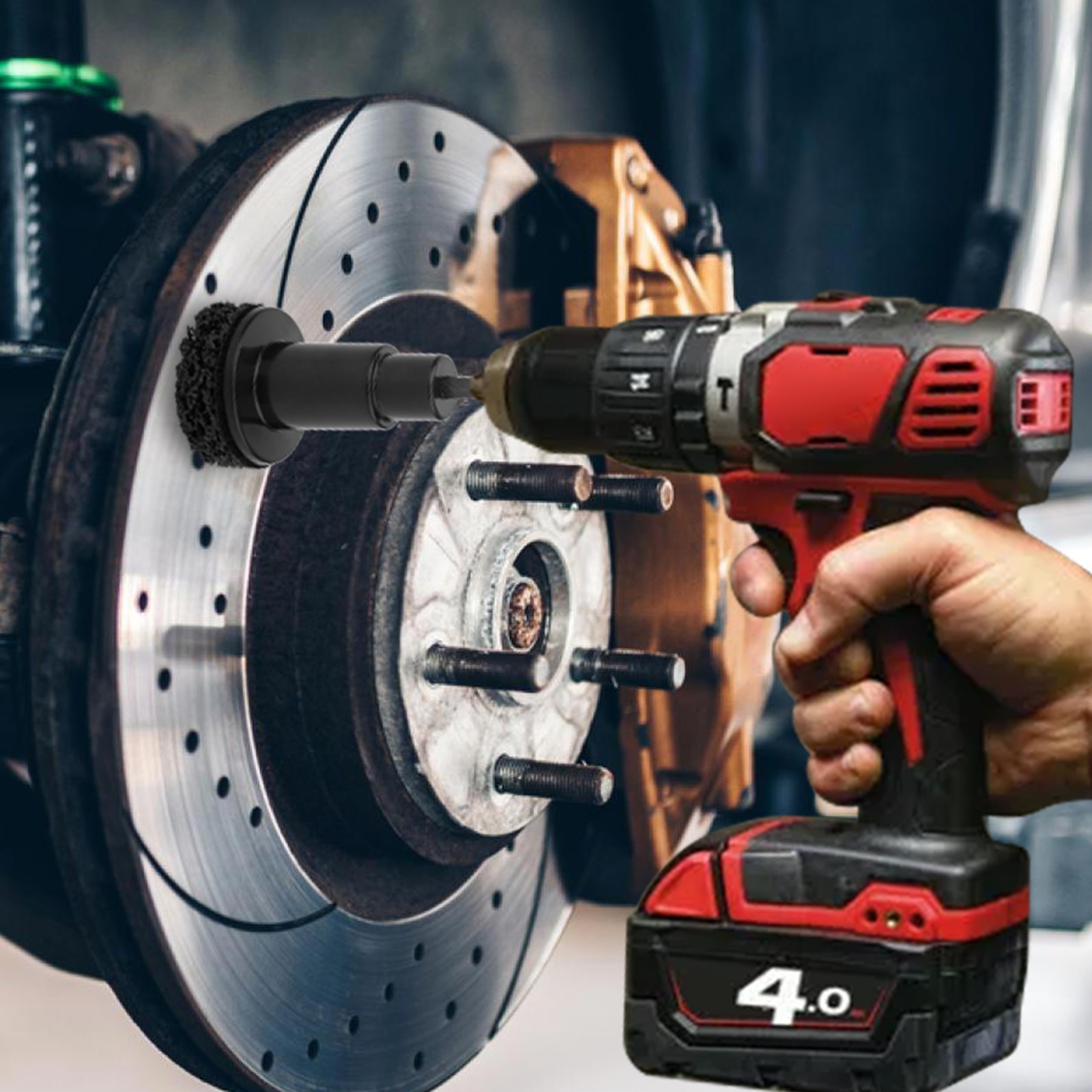 12x Wheel Stud Cleaner Hub Resurfacing Car Rust Remover Brake Disc Grinding Tool