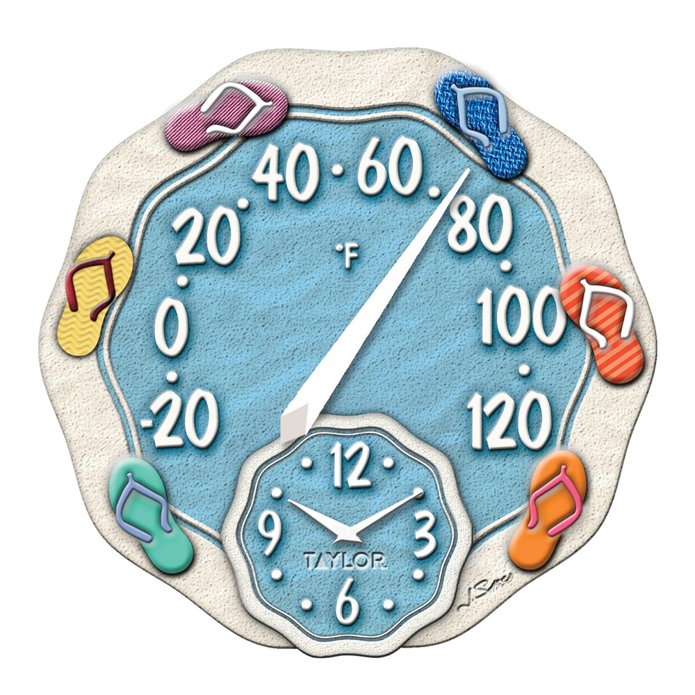12-Inch Sandals Thermometer, Clock