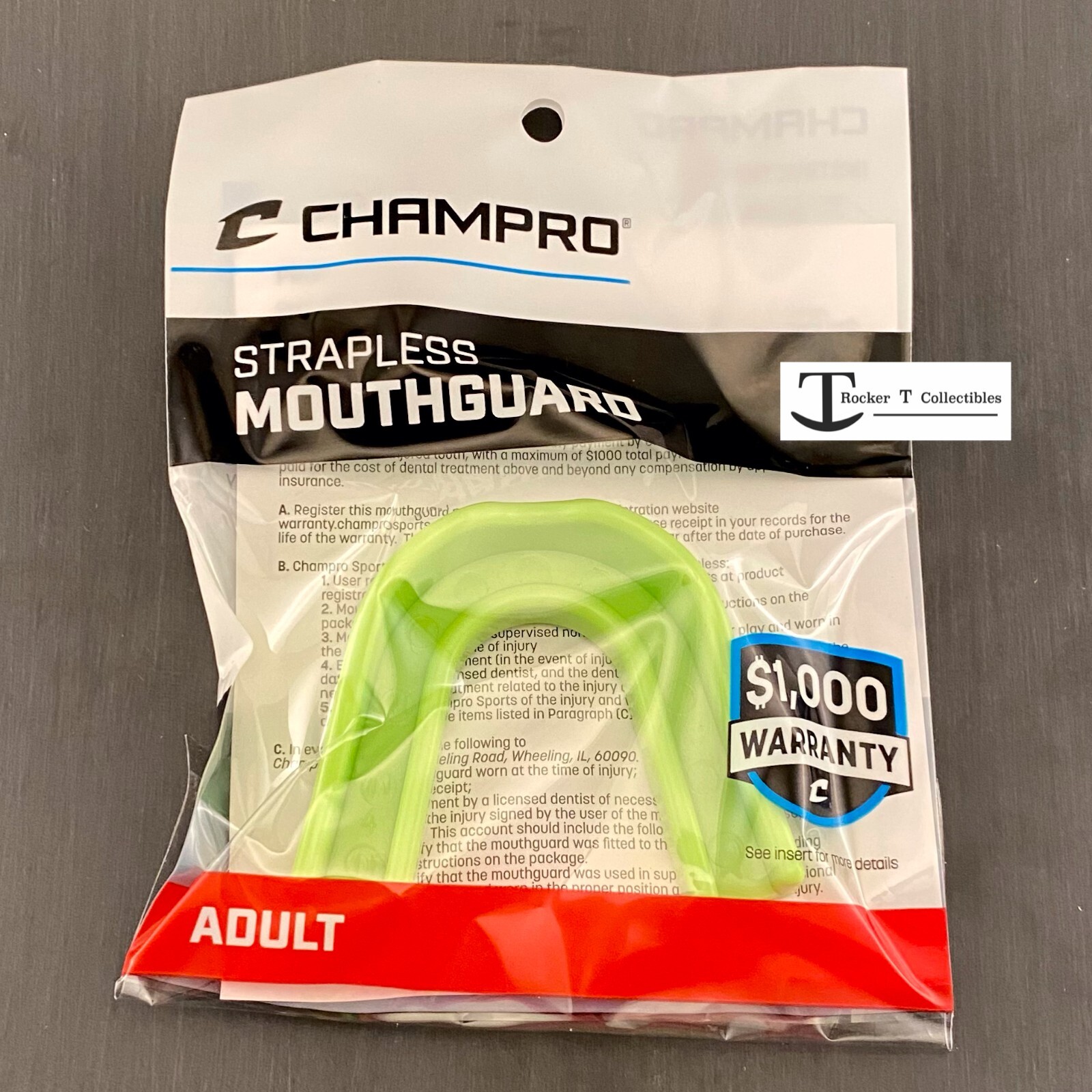 NEW Champro Adult Mouthguard Strapless NEON GREEN Sealed NIP Seahawks Mouthpiece