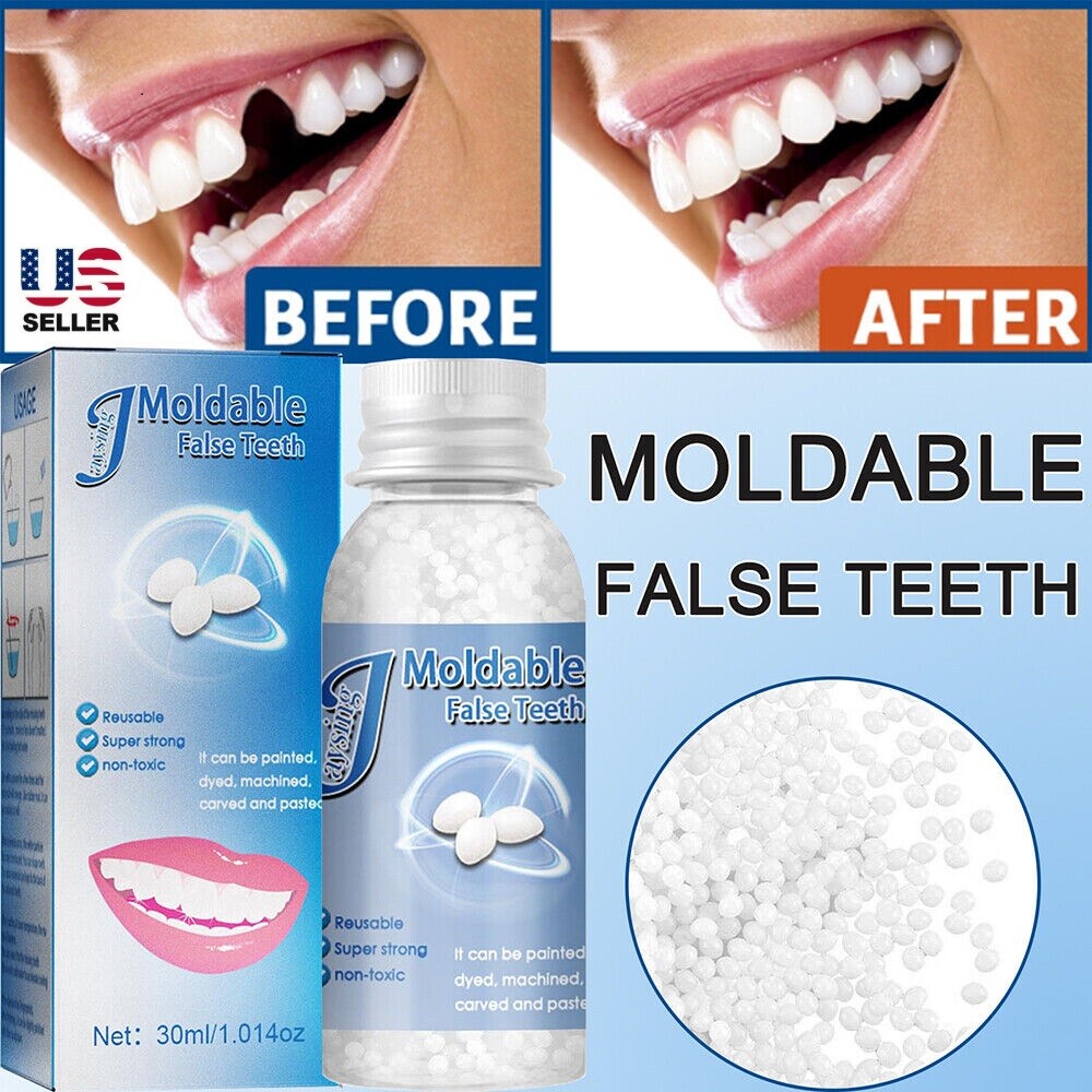 3×False Teeth Solid Glue Temporary Tooth Repair Resin Moldable Teeth Gap Denture