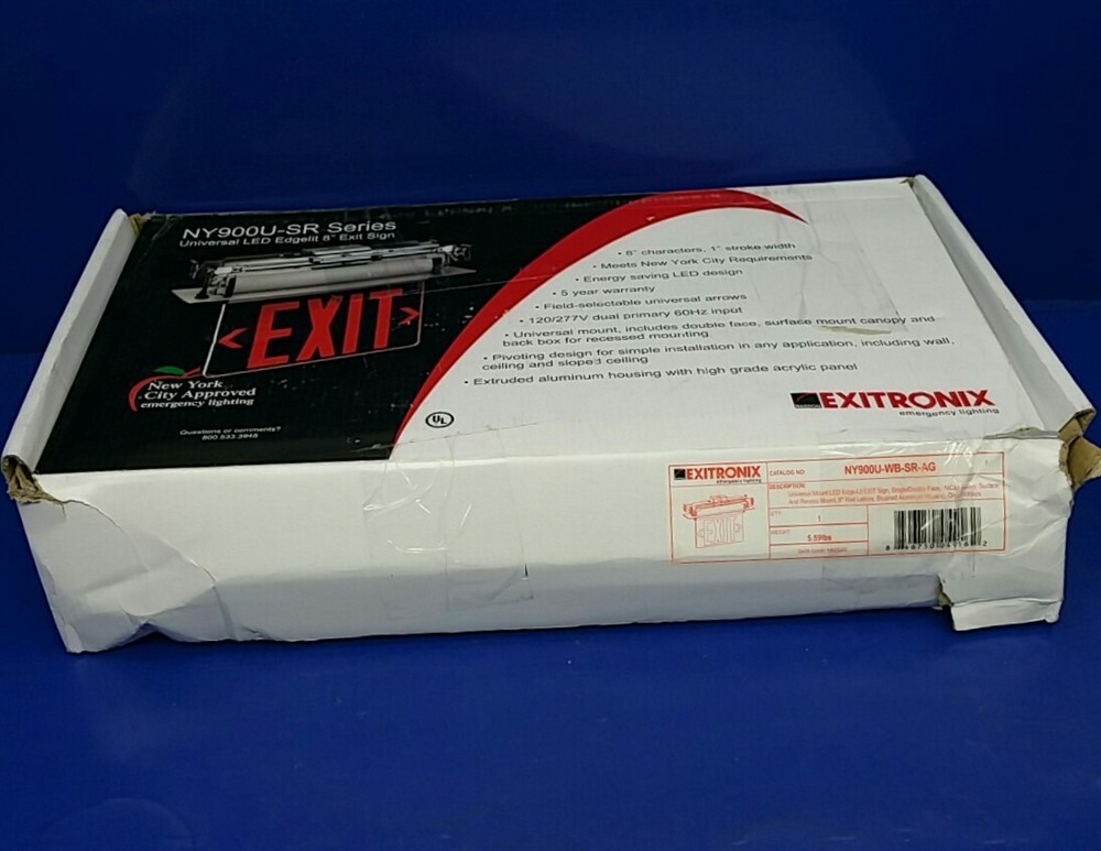 Exitronix Universal LED Edgelit 8" Exit Sign MY900U-SR Series