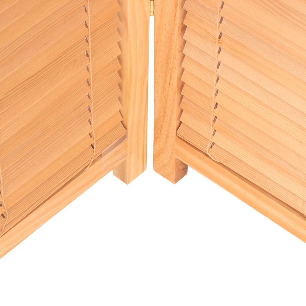 6 ft. Tall Adjustable Shutter Room Divider Natural 3 Panel