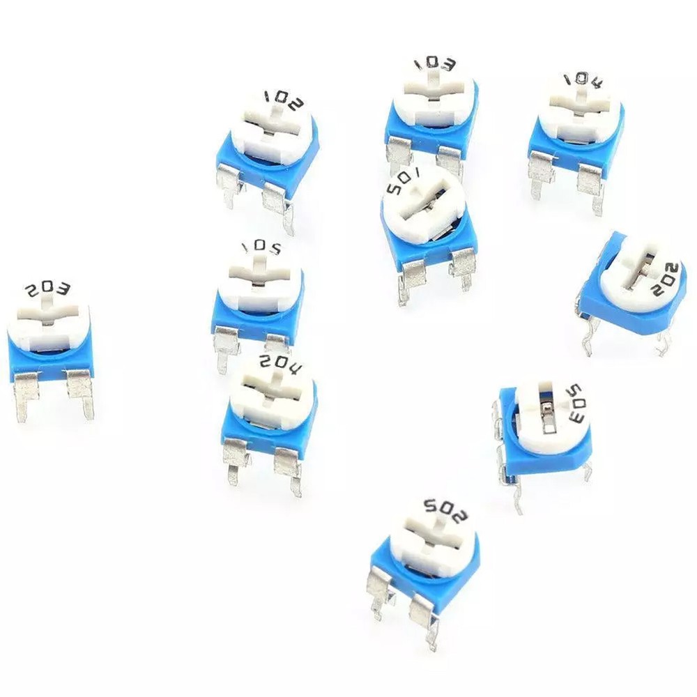 100pcs Potentiometer Trimpot Variable Resistor Assortment Box Kit 10 ValueKpkKq