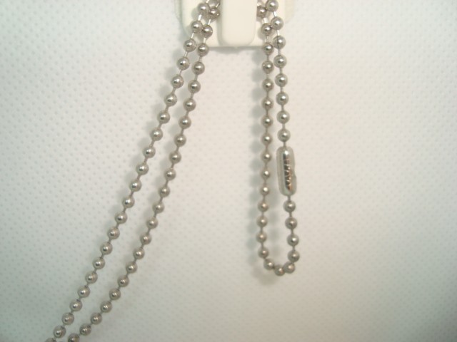 U.S.A Military DOG TAG Stainless Steel Bead Ball Chain 2 pc Set 30"in. &4.5" in