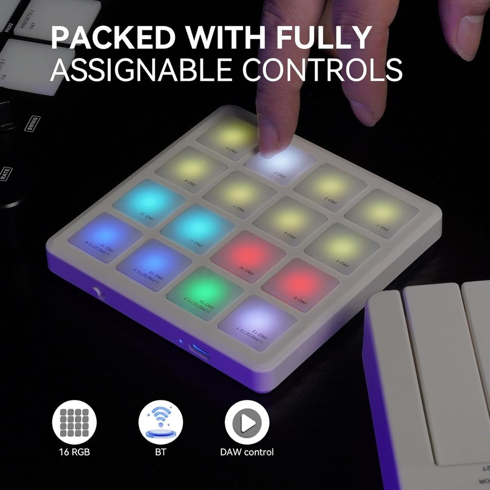 M-VAVE MIDI Controller Drum Pad Wireless Bluetooth MIDI Keyboard 16 Strike