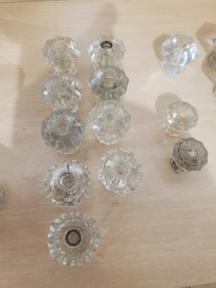 Lot of 45 Vintage Glass Drawer Pulls Knobs