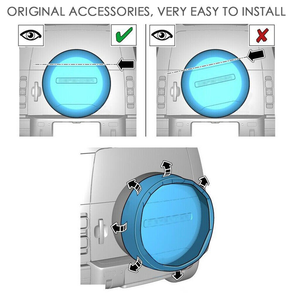 Fuji White Spare Tire Cover Portecor Fits for Defender 90 110 130 2020-2024