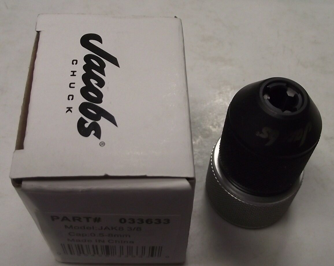 Jacobs 033633 JAK8 CAP. 0.5-8mm Pneumatic Keyless Drill Chuck 3/8" Mount