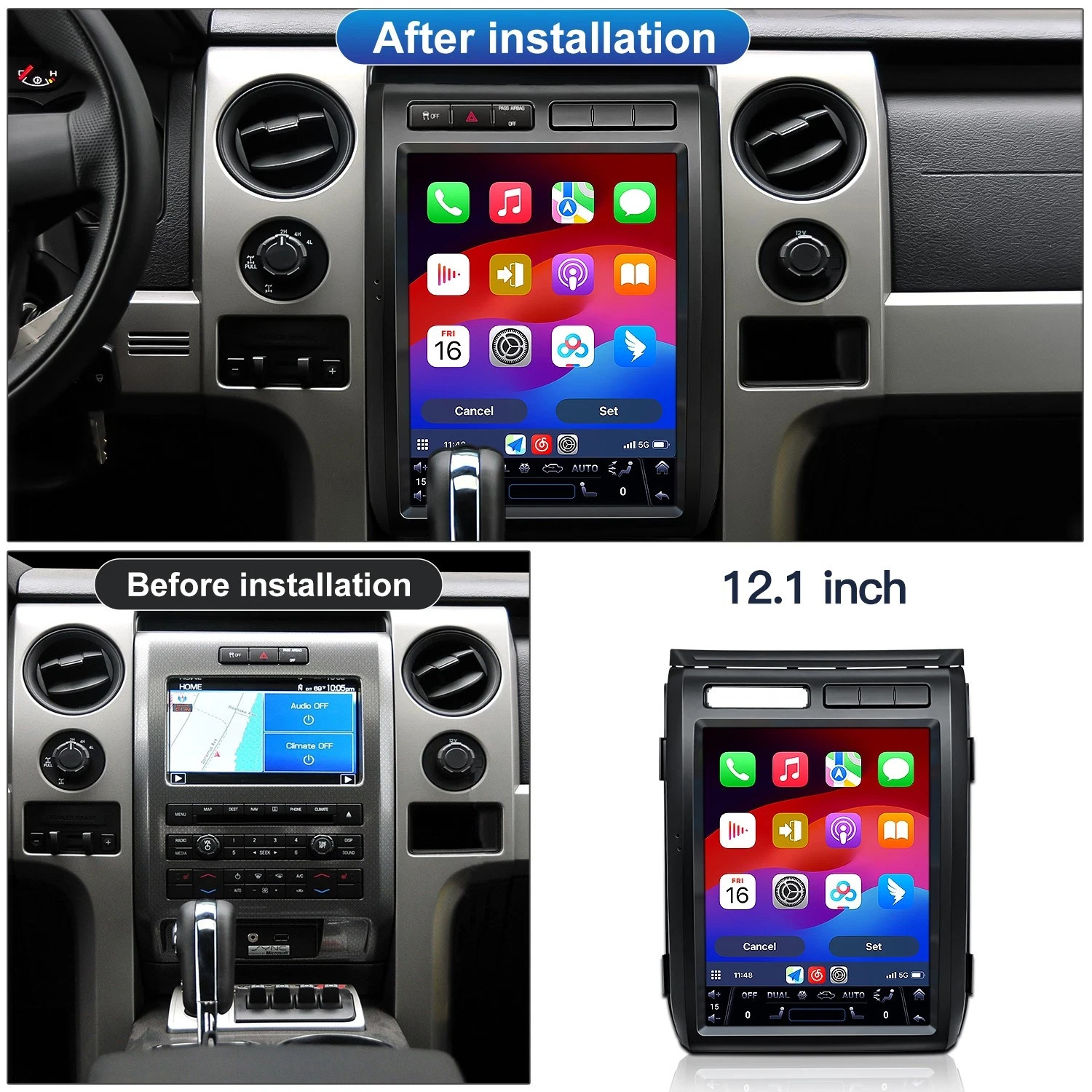 12.1"Android Car Radio Stereo For Ford F-150 2009 2010 2011 2012 2013 Carplay
