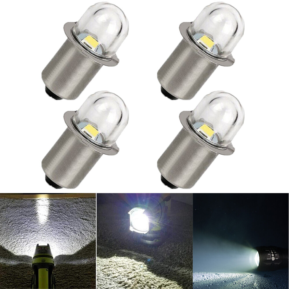 (4) 18 Volt LED Bulbs Replacements for Porter Cable PC18FL Flashlight
