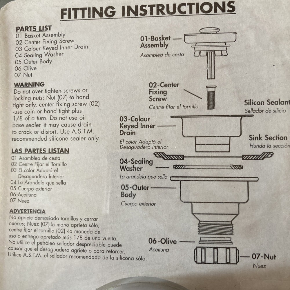 Jones Stephens B02001 Polar White Basket Strainer Assembly