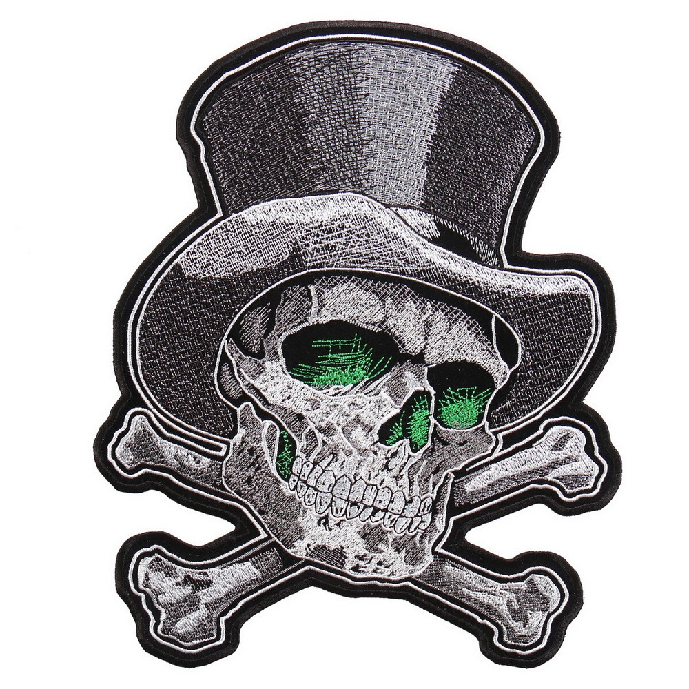 Hot Leathers PPA9340 Top Hat Cross Bones 3" x 4" Patch