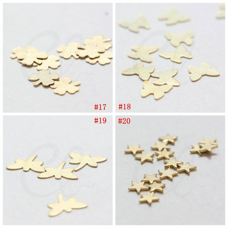 Solid Raw Brass No Hole Component-Butterfly-Dragonfly-Flower-Star (4527C-2)