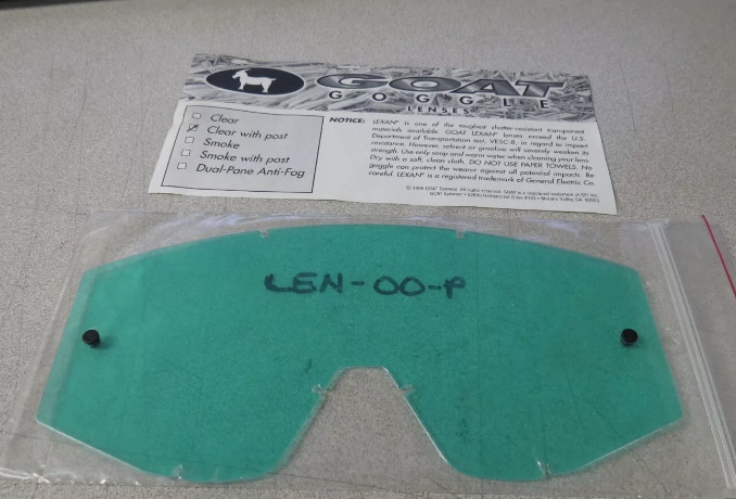 Goat Google Replacement Lean Clear Lens w/Post
