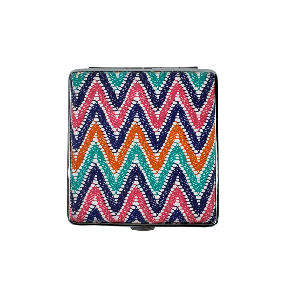 4 Pack King Size Waves Leather Printed Cigarette Case Double Sided