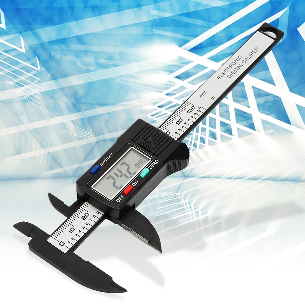 Practical 100 mm Plastic Electronic Digital Caliper with Large LCD Screen