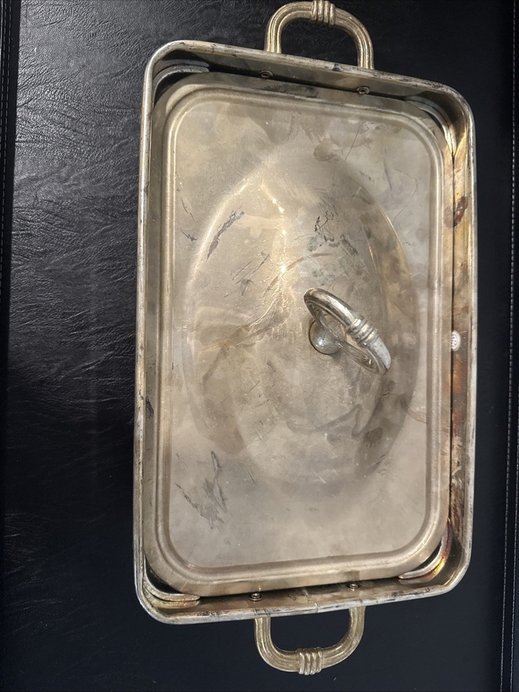 Godinger Silver Plated Serving Tray 16” Oval Ornate Handles Vintage