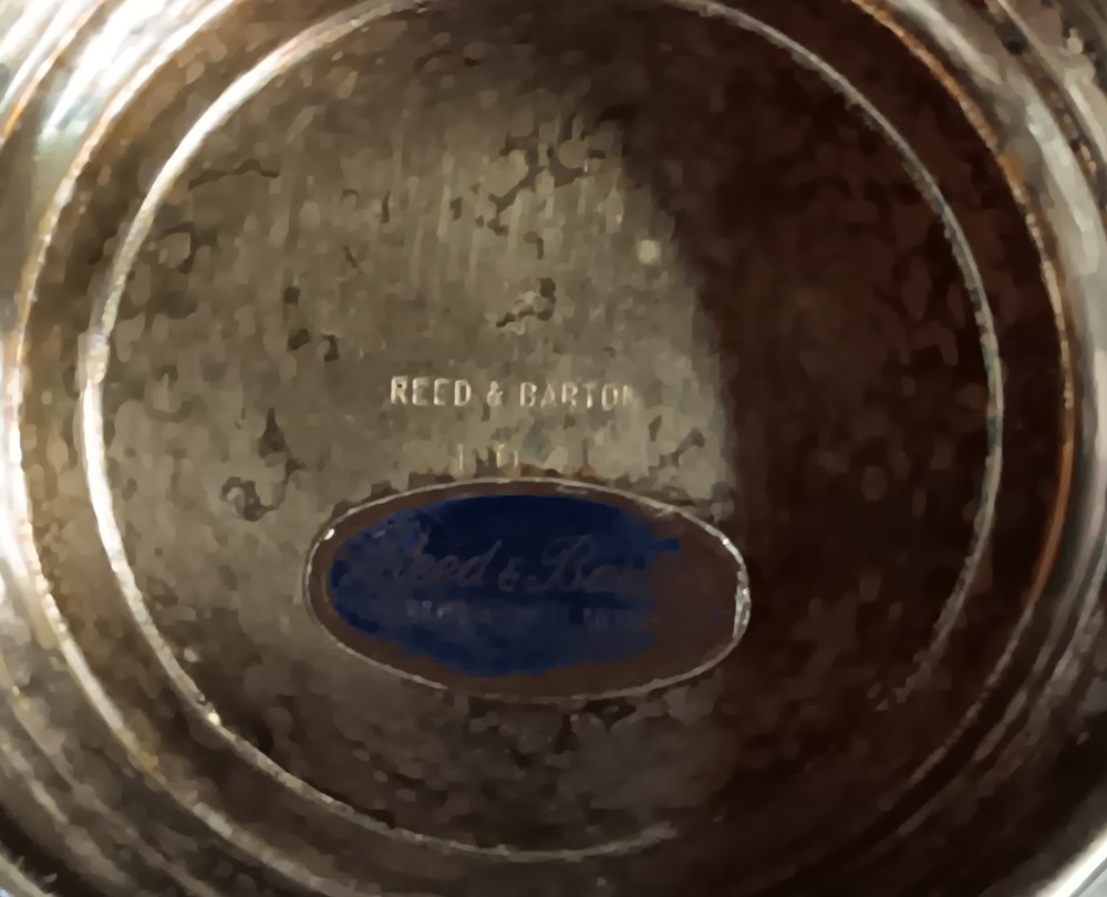 Reed & Barton Silver Bowl 104 Blue Interior 8" Diameter Decorative Tableware