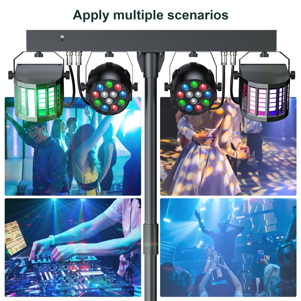 Stage Par Light LED DJ Lights with Stand Package Stage Light System DMX & Remote