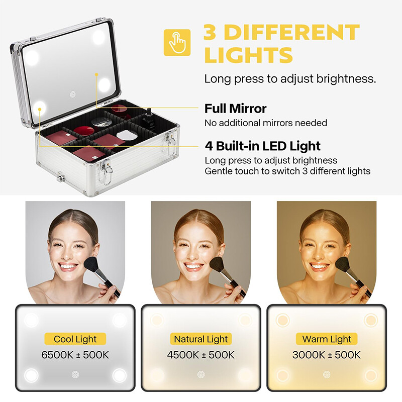 Professional Rolling Makeup Train Case Cosmetic Trolley Makeup Storage Organizer