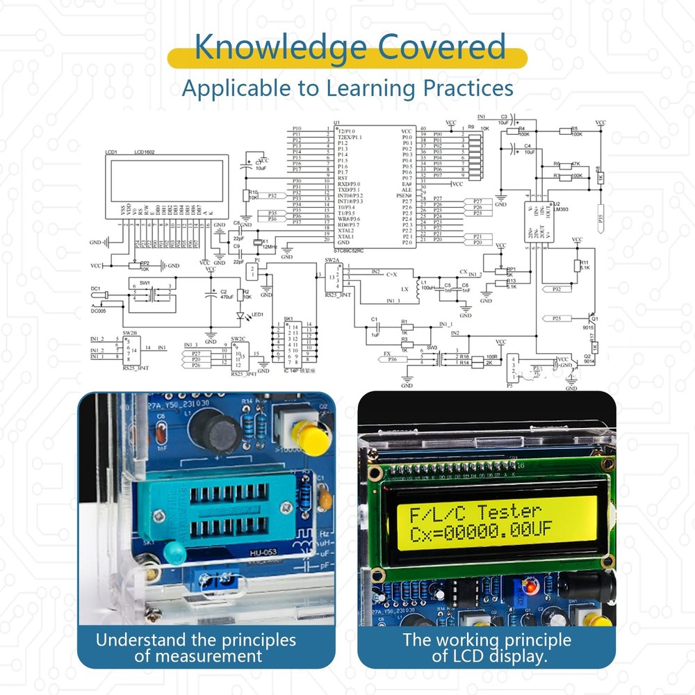 EIELE Soldering Practice kit Multi-Functional capacitance Measuring Instrumen...