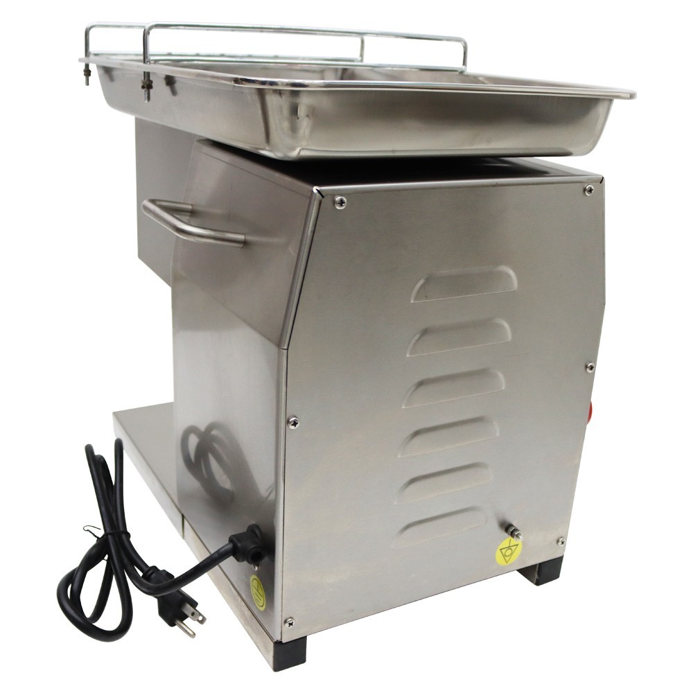 110V Commercial Meat Cutter 6mm Blade Beef Pork Cutting Machine 200Kg/h 650W