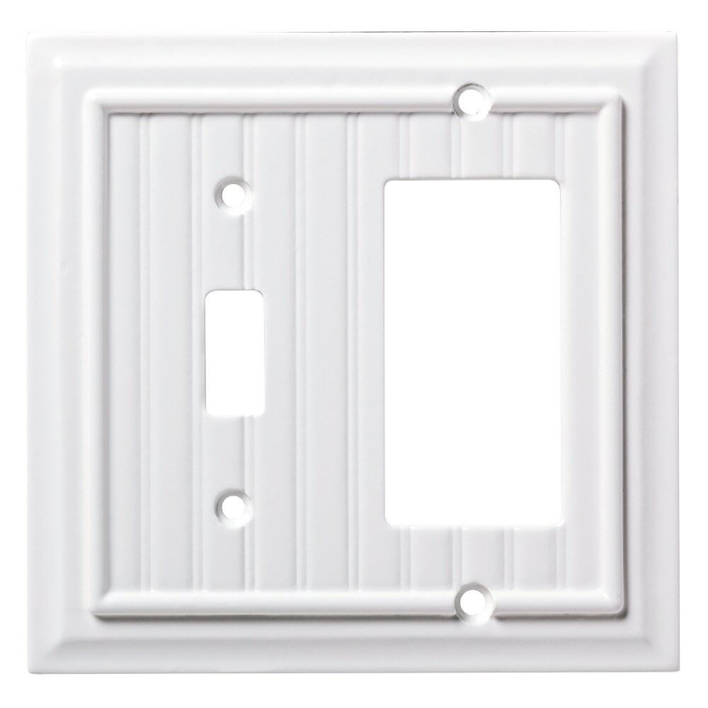 Beadboard Single Switch and Decorator Wall Plate Pure White