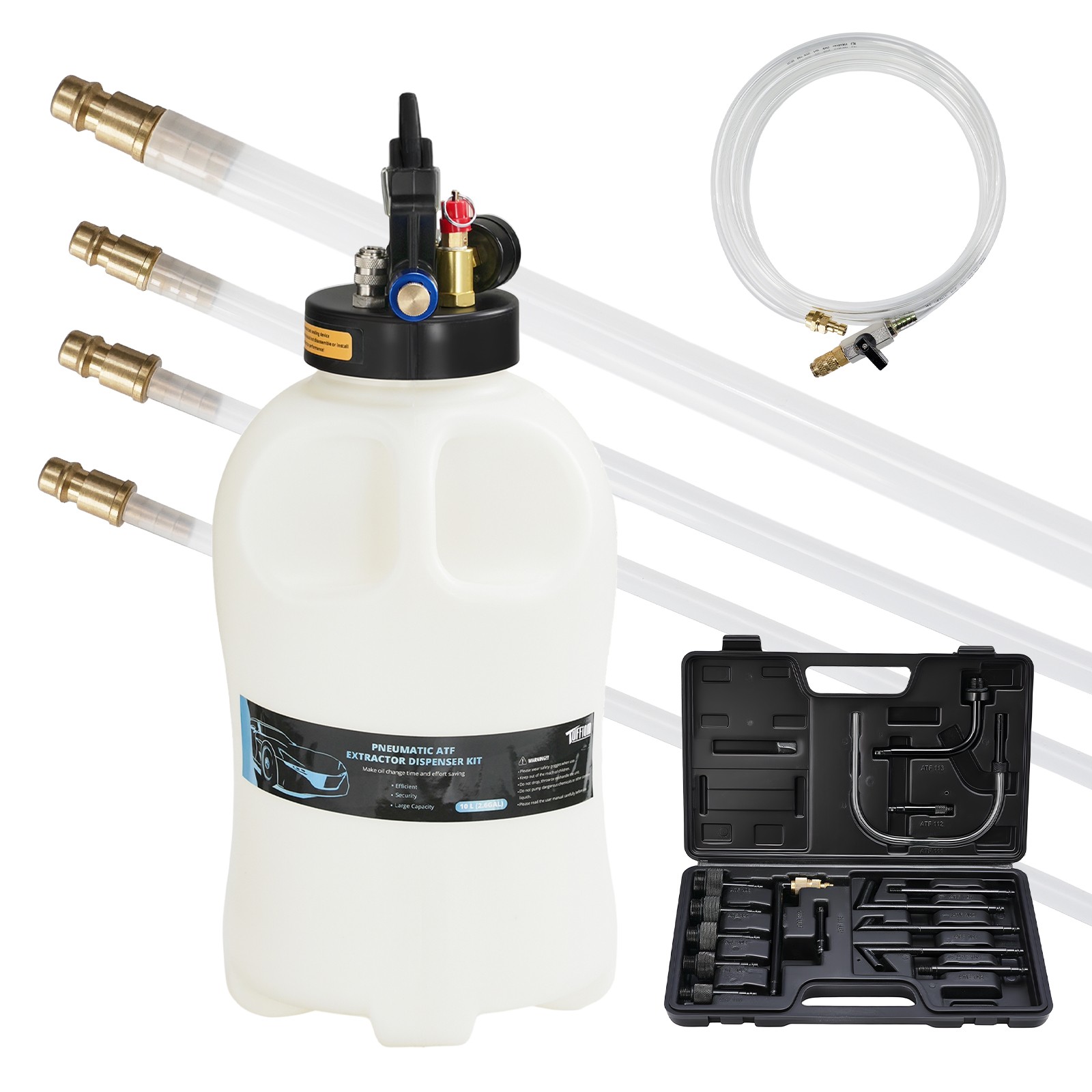 10L Transmission Fluid Transfer Pump 15 ATF Adapter Filler System Kit Black